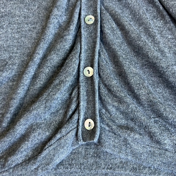 August Silk Gray Button Up Long Sleeve V Neck Cardigan, Size Medium - Picture 3 of 6